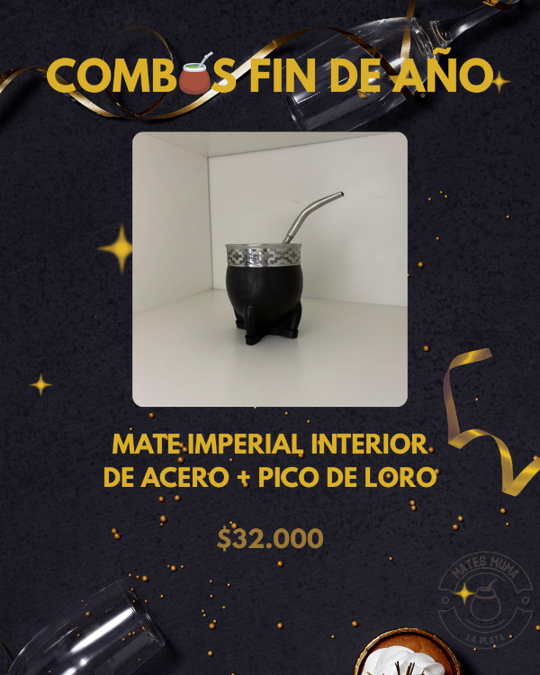 Producto - Mate imperial interior de acero + Pico de loro
