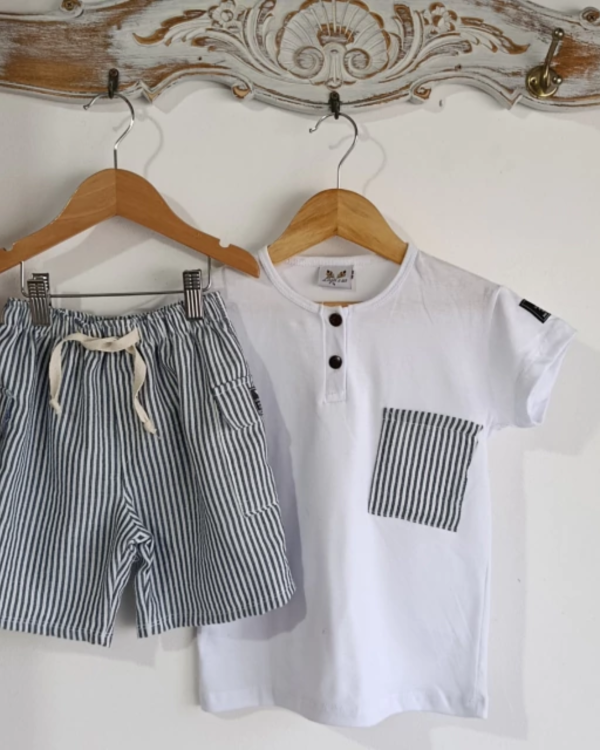 Producto - SHORT CARGO POLINA NIÑO RAYADO