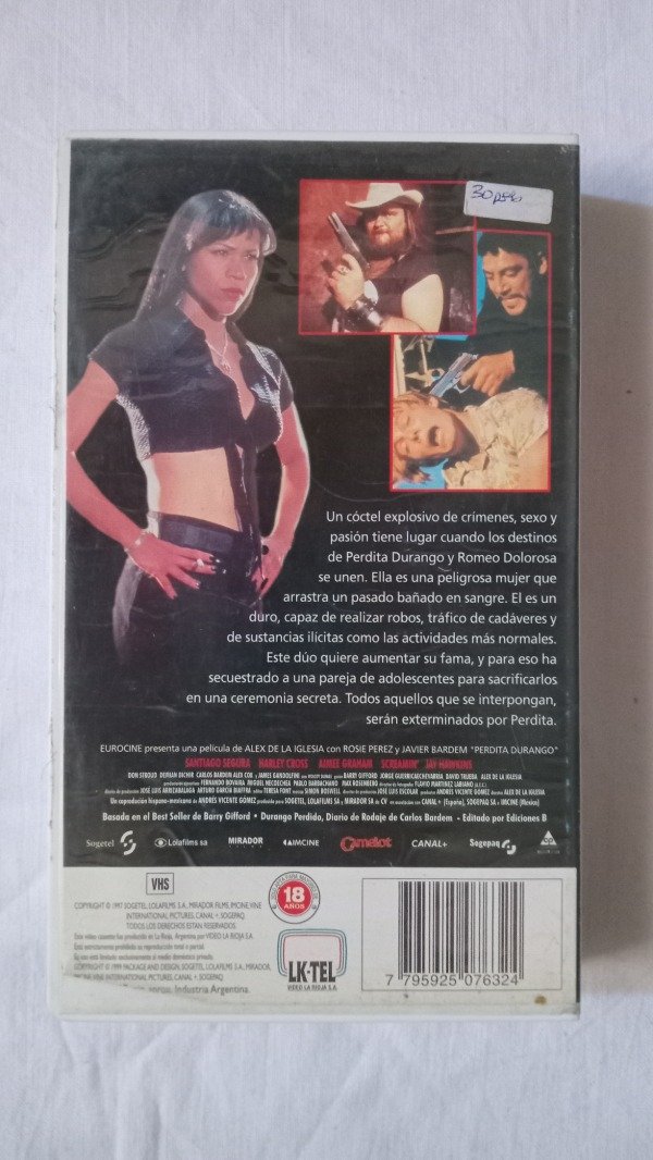 Producto - Perdita Durango - Álex de la Iglesia. 1997, LK-TEL. Vhs. - 1