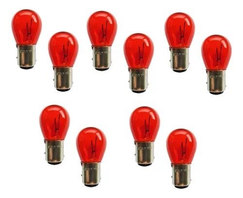 Producto - LÁMPARA HALÓGENA 2 POLOS P21/5W RED 12V ROJO X 10 UNIDADES