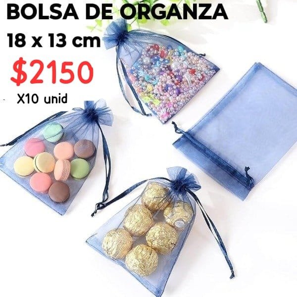 Producto - Bolsa de organza azul x 10 un 18 x13