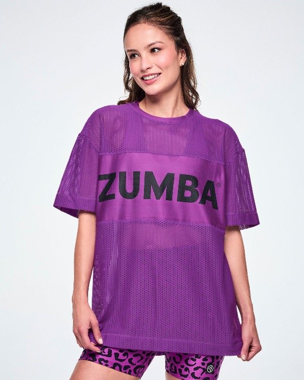 Producto - Ultrabright Mesh Boxy Top - Purple Power - 0