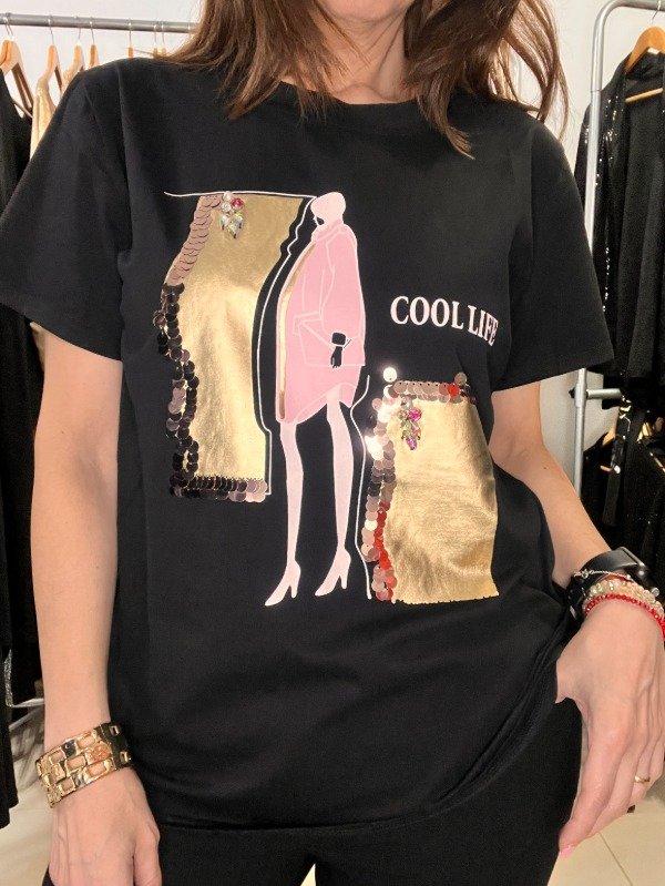 Producto - Remeras Importadas Lentejuelas Corte Regular 110 cm Contorno Cool Day