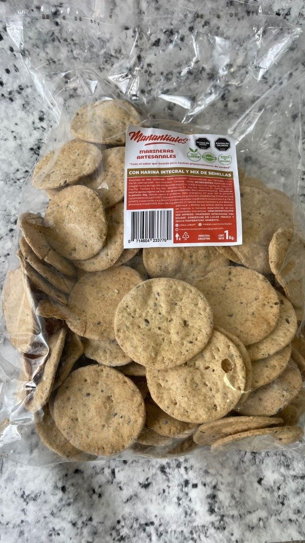 Producto - MARINERAS artesanales INTEGRALES y MIX DE SEMILLAS x 1 kg MANANTIALES