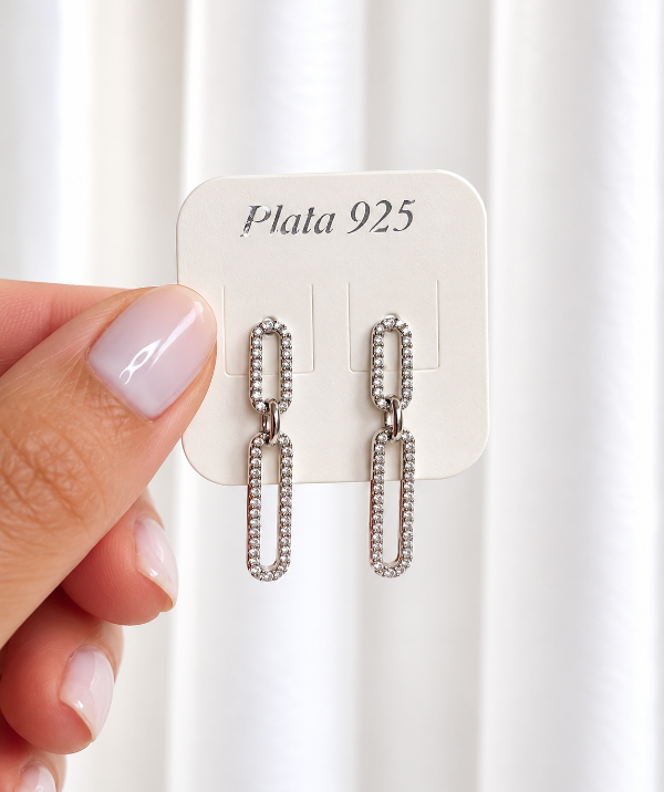 Producto - Aros mega eslabonado plata 925 micropave - 1