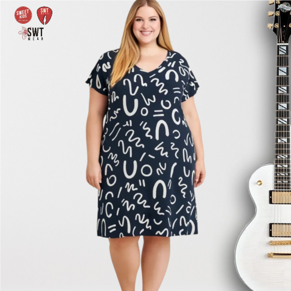 Producto - Vestido Lino Estampado Madrid LINEAS hasta Talle 7