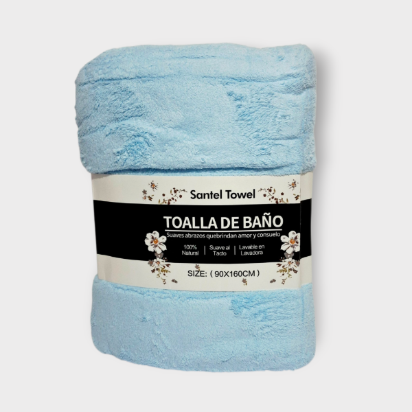 Producto - Toalla de Baño Santel Liso 90x160cm Celeste