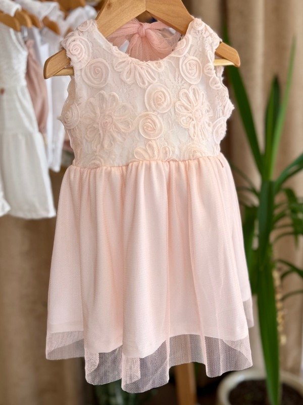 Producto - Vestido Nena Tull Flores Rosa