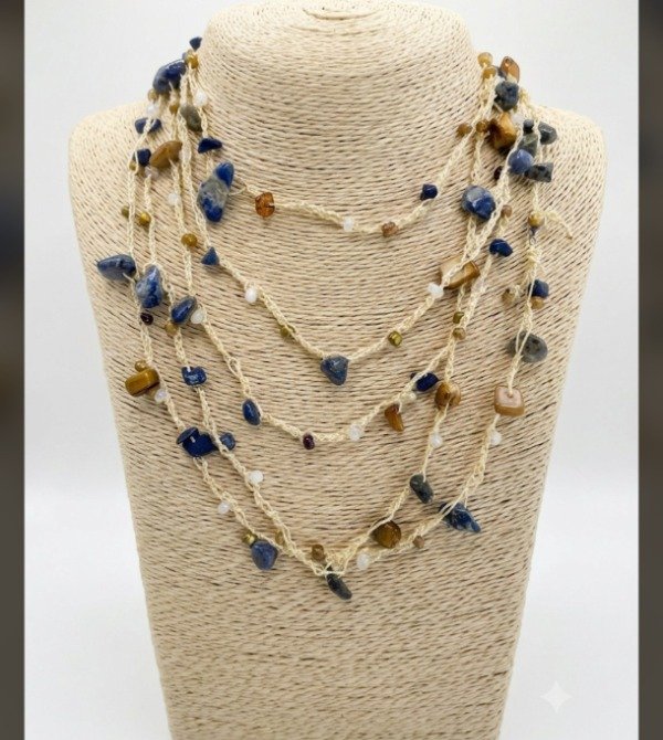 Producto - Collar ipaname vueltas lapislázuli claro