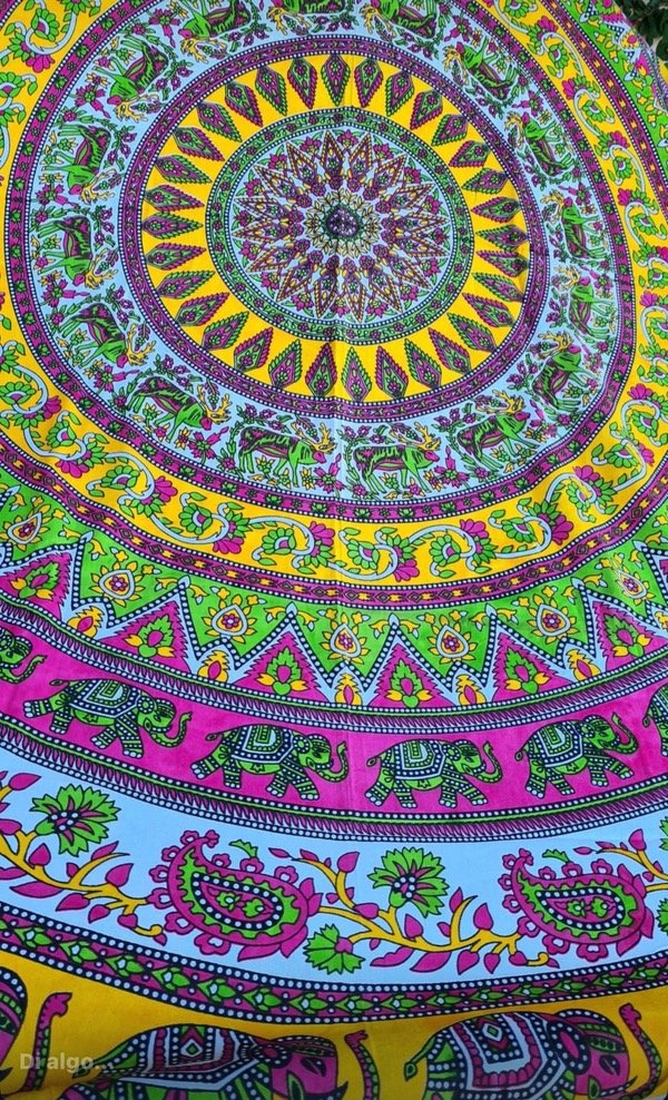 Producto - Manta circular con elefantes