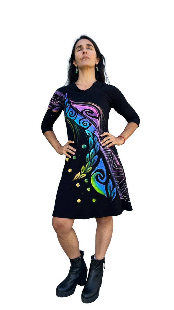 Producto - Vestido cuello cruzado Trama en fuga