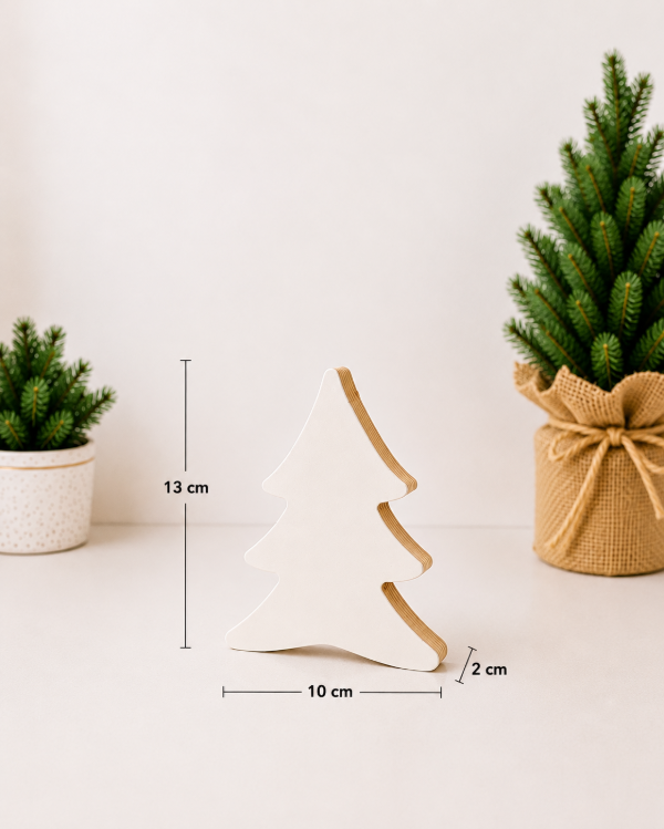 Producto - Set x3 pinos "abetos" decorativos color blanco - 2