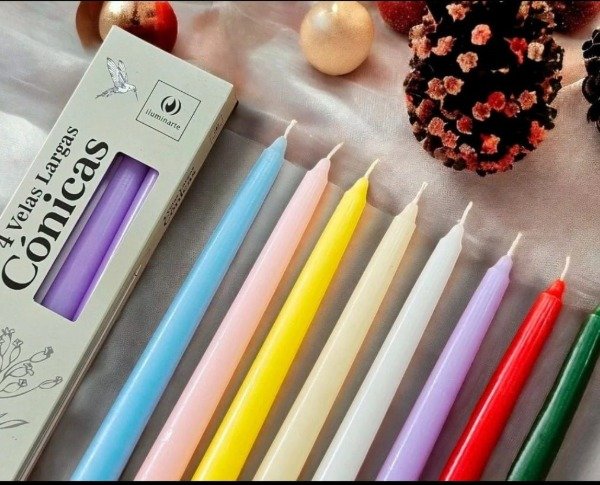 Producto - VELAS CONICAS LARGAS 25 CM CAJA X 4