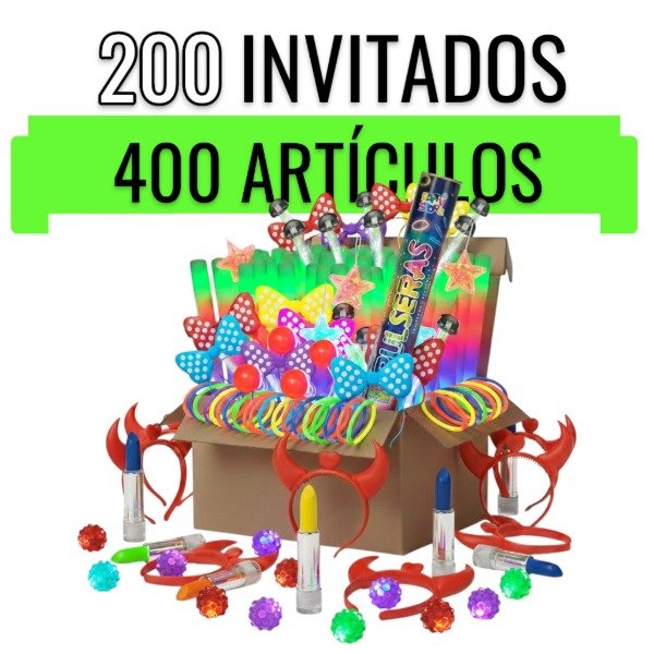 Producto - Combo Luminoso Top Vip Soñado para 200 Invitados con 400 Artículos