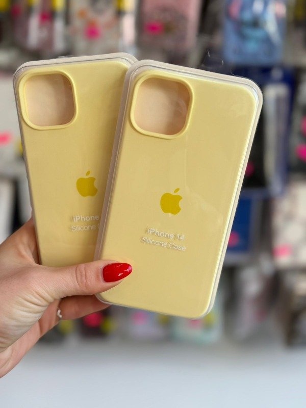 Producto - Silicone case iphone 13- 14 amarillo pastel