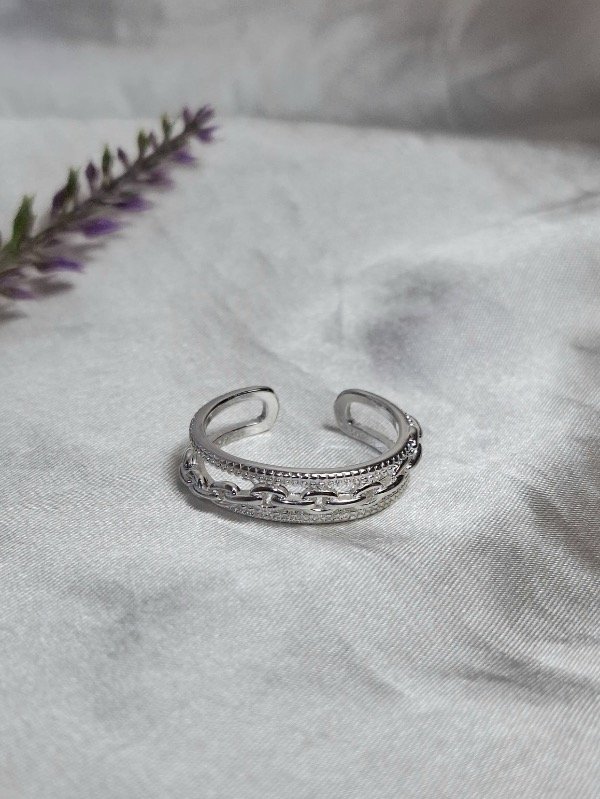 Producto - Anillo Mirra acero blanco regulable
