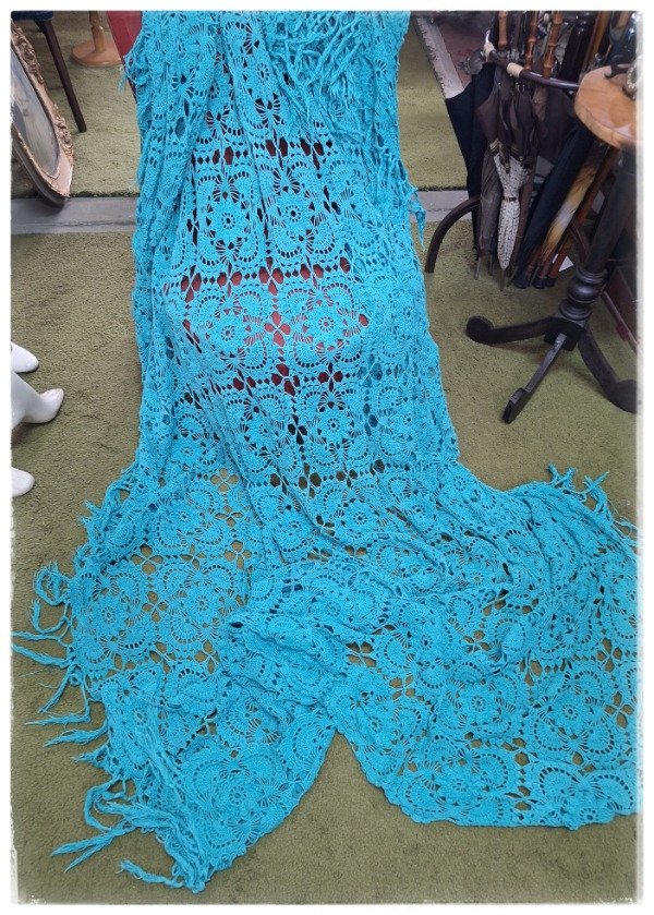 Producto - Acolchado Tejido artesanal Croyet Turquesa