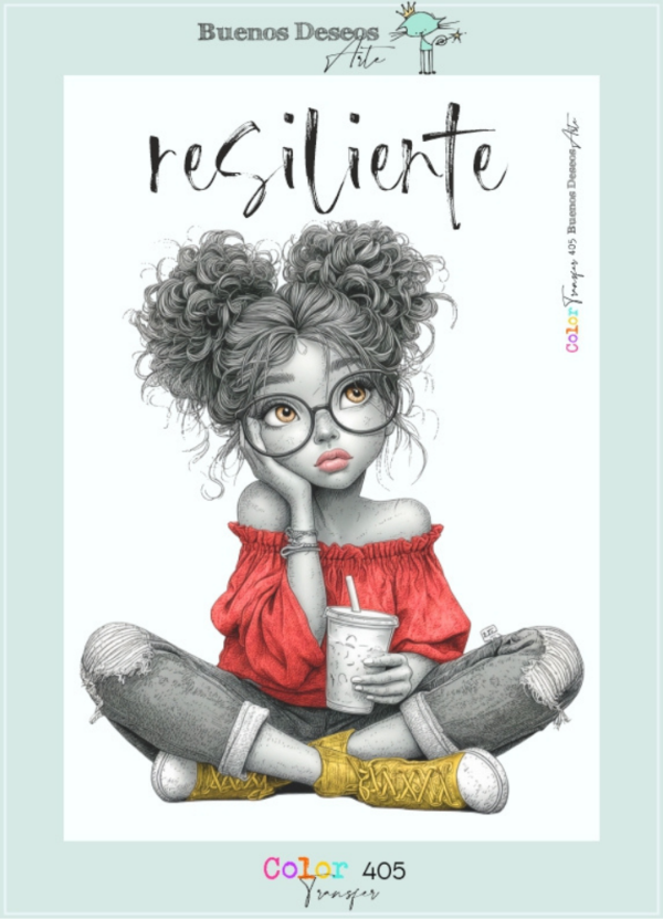 Producto - Lámina DTF Termotransferible A4 Colección Personalidades 405 - Buenos Deseos