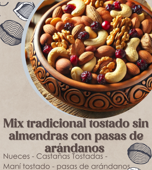 Producto - mix tradicional sin almendras con arándanos