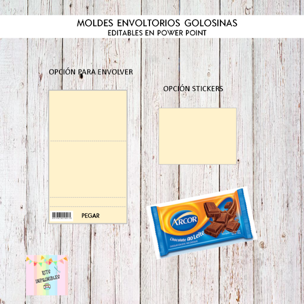 KIT IMPRIMIBLE MOLDES ENVOLTORIOS GOLOSINAS Kits Imprimibles