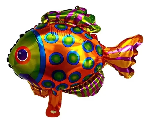 Producto - Mini siluetas metalizadas 14" (36cm) x5un PEZ TROPICAL