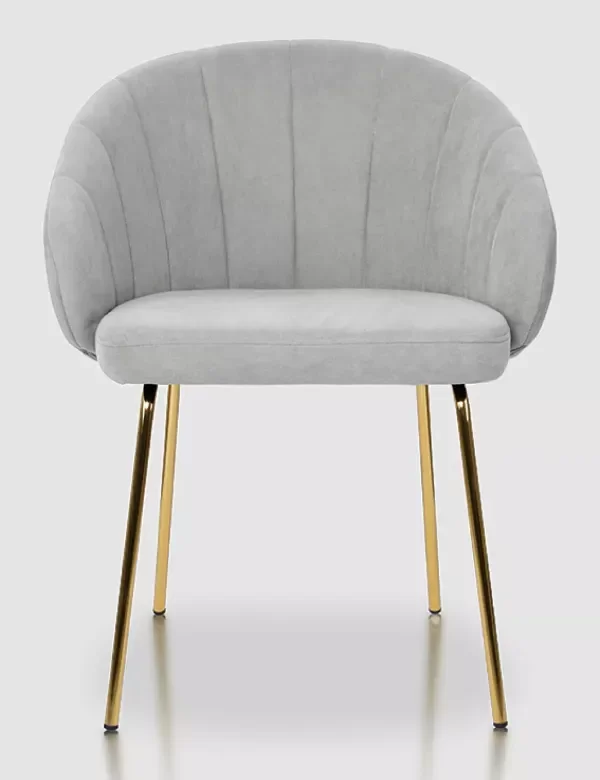 Producto - Sillon shell color Gris Claro con patas doradas