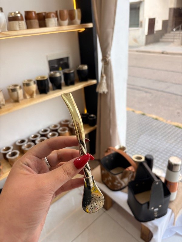 Producto - Bombilla alpaca y bronce trenzada