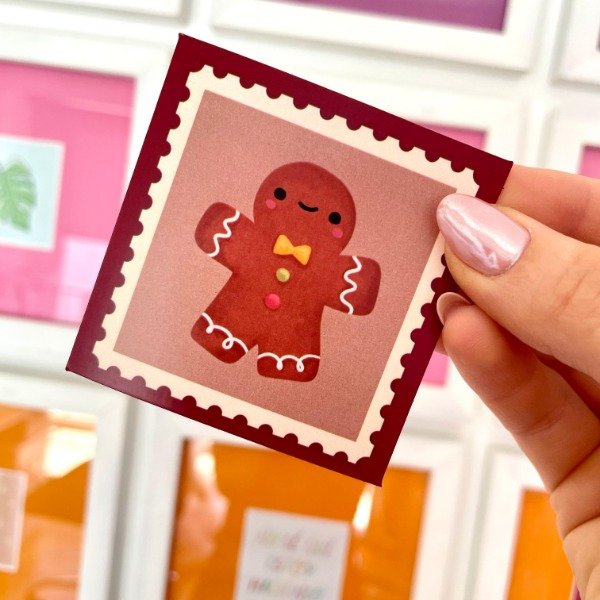 Producto - Sticker die cut OPP Estampilla Hombrecito de jengibre