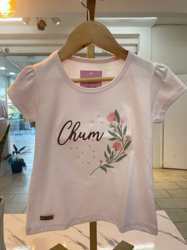 Producto - Remera bordada FLOR chum KIDS  0309