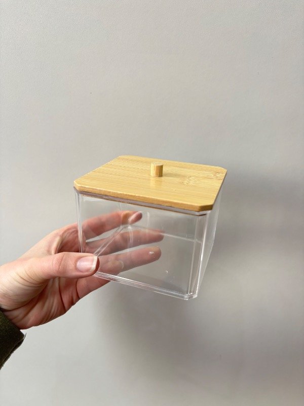 Producto - Porta Hisopos Cuadrado Bambu