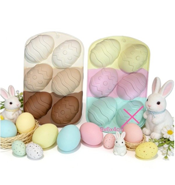 Producto - MOLDE SILICONA 6 HUEVOS RAYADOS GRANDES PASCUA