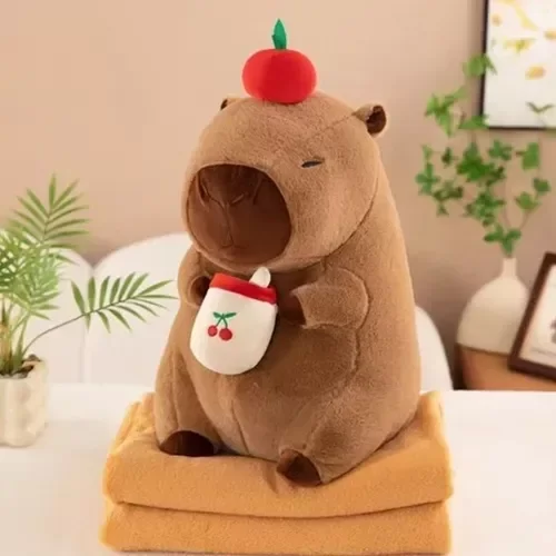 Producto - Peluche Capibara 50cm Con Manta 3 En 1 Importado Suave