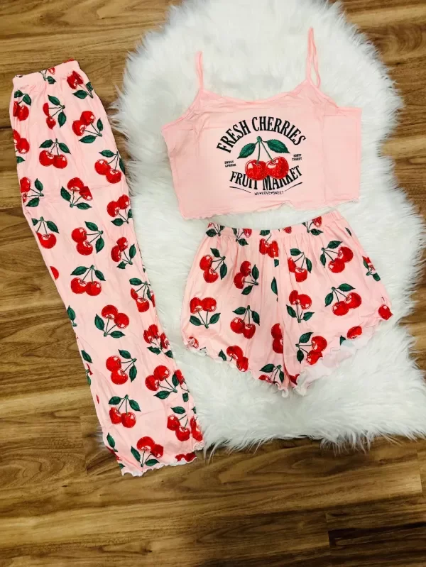 Producto - PIJAMA 3PCS CHERRY ROSA