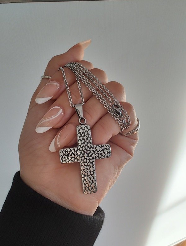 Producto - CAQ9 Conjunto Cruz 3x4- 70cm- Acero Quirurgico Unisex