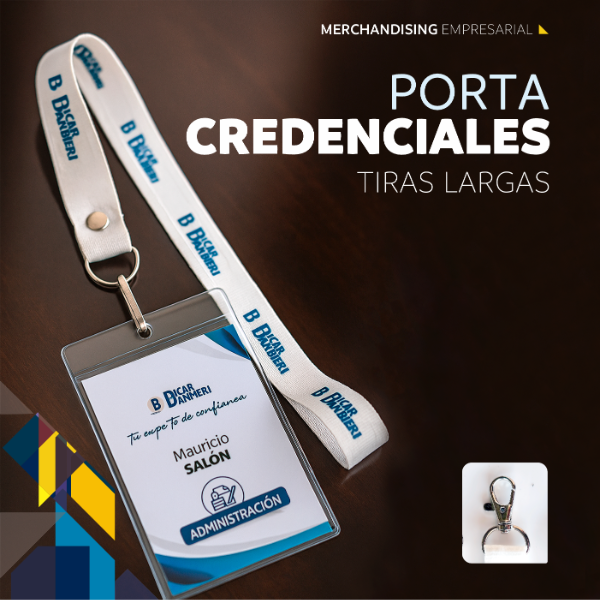 Producto - Tira Larga con mosqueton Porta credencial + credencial Pack x 25u