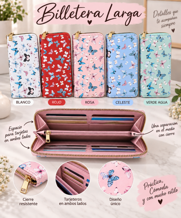 Producto - Billetera larga mariposas