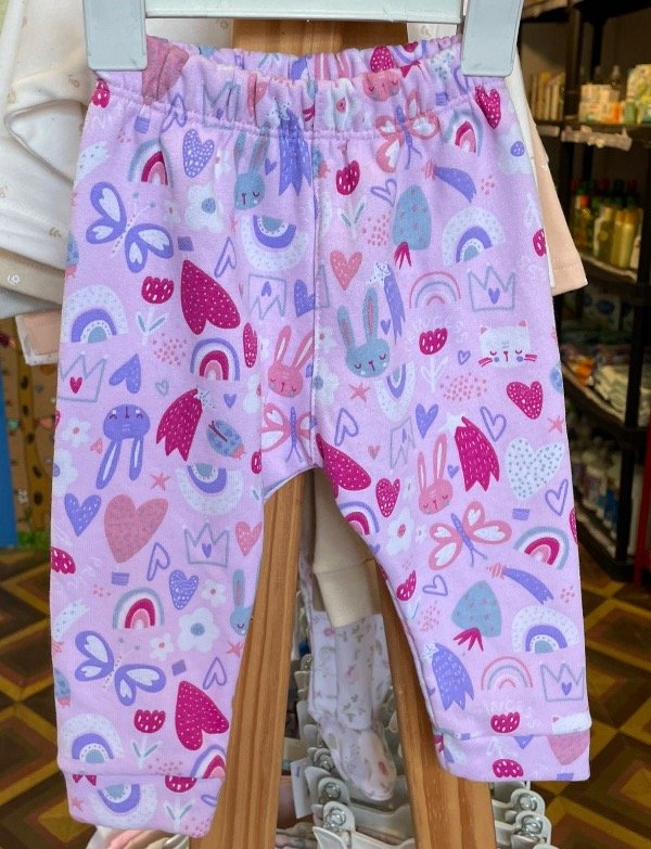 Producto - Pantalón frizado con puño conejitos rosa talle 1
