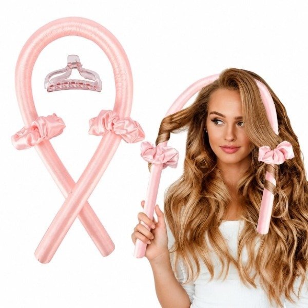Producto - Kit Rizador Buclera Rulos sin Calor Rosa