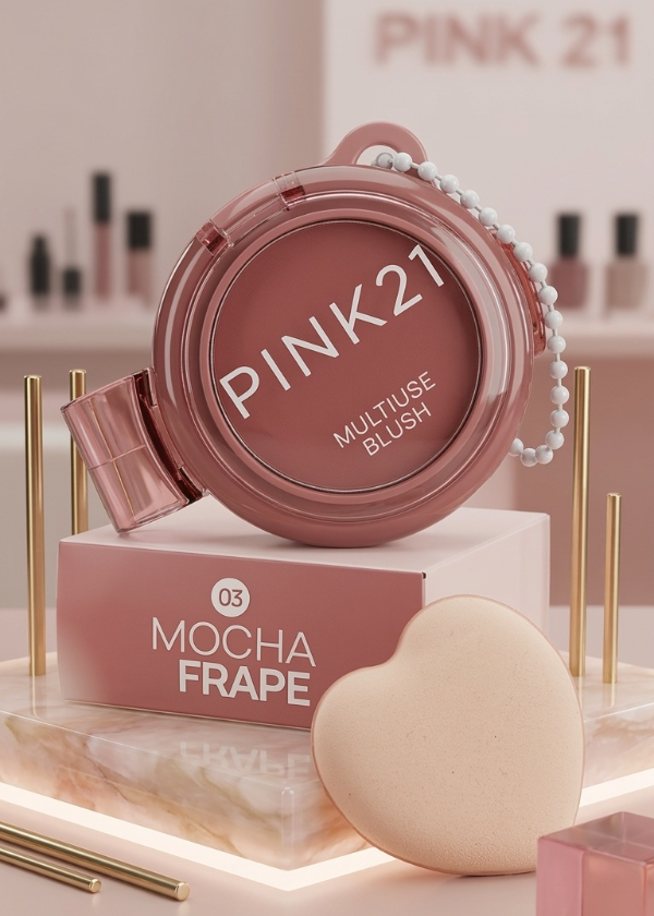 Producto - Lip and Cheek Pink 21 Multiuse Blush + Clip Llavero #3 Mocha Frape