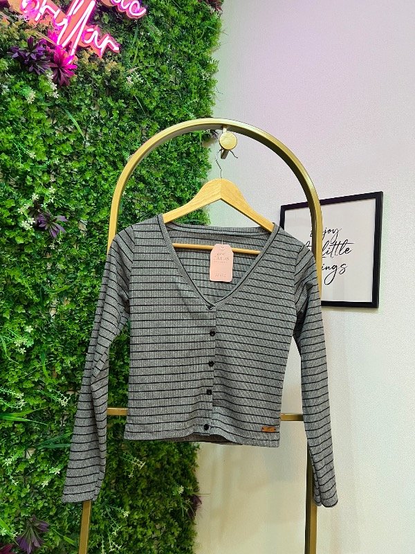 Producto - Saquito rayado con botones Sofi Gris 0555