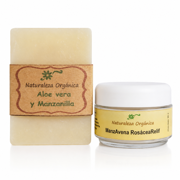 Producto - Kit Facial Natural ManzAvena + Jabón Aloe Piel Sensible y Rosácea - 0