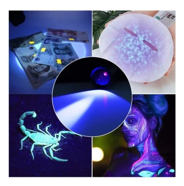 Producto - Linterna de Mano Led Ultra Violeta Recargable Super Compacta Cable USB Tipo C - 8