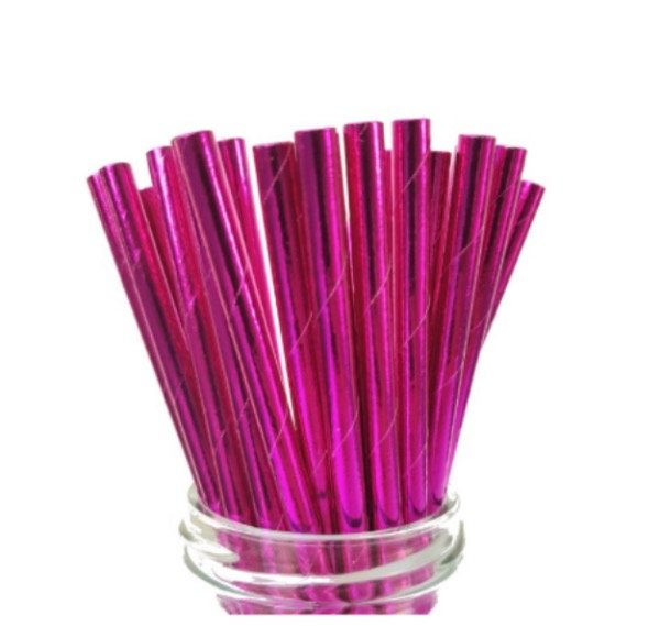 Producto - SORBETES POLIPAPEL METALIZADO FUCSIA X25U