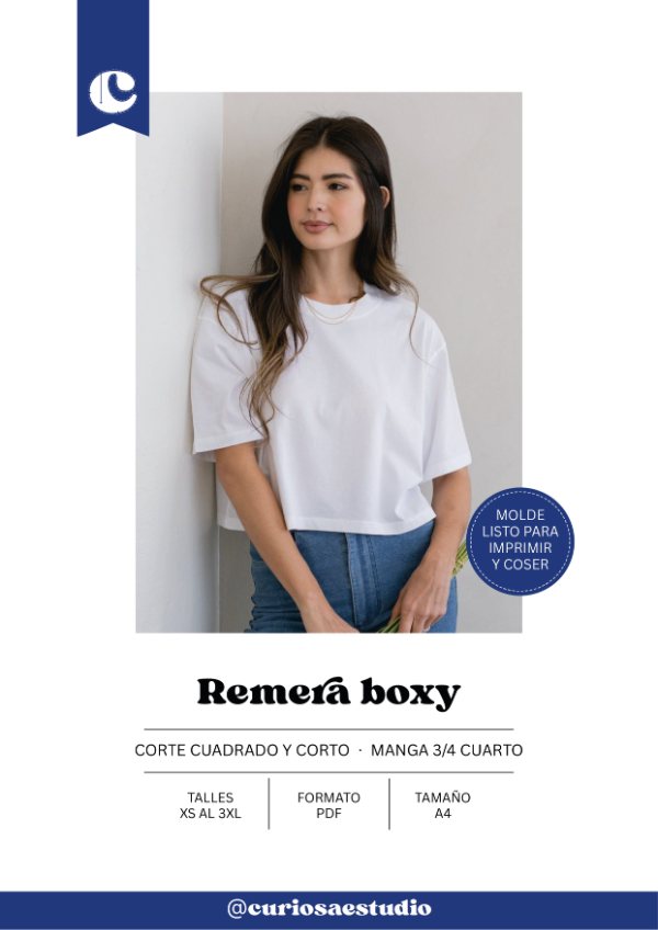 Producto - Remera boxy - Molde digital - PDF descargable