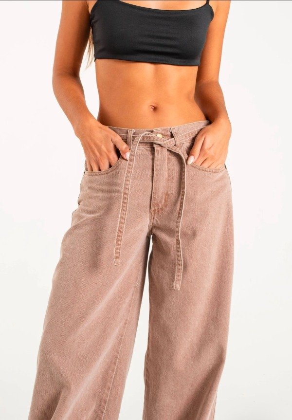 Producto - Wide leg habano con cinto (W76)