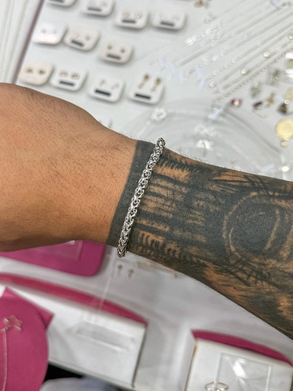 Producto - Pulsera unisex spiga acero blanco