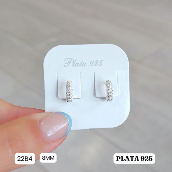 Producto - Aros argolla huggies mini bombé con micropavé