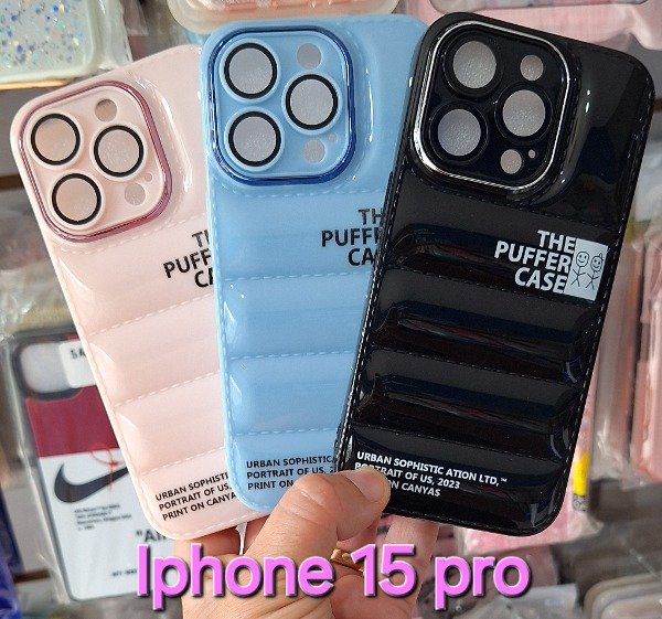 Producto - Fundas puffer charol. IPhone 15 pro