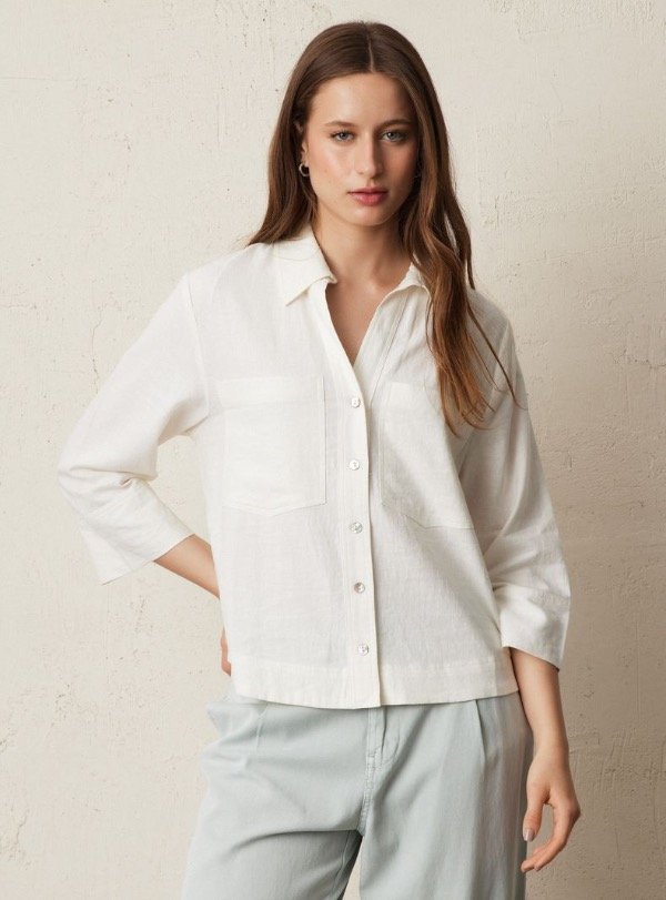 Producto - Camisa Azucena Blanca 100 Lino