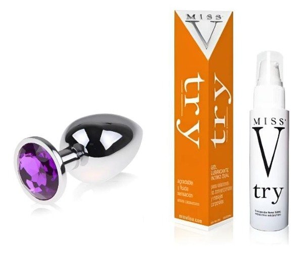 Producto - Plug anal acero Small 7 x 2,5 cm + gel lubricante anal aroma capuchino